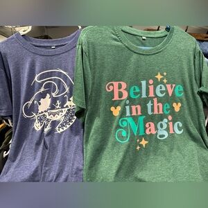 Women’s medium Disney Graphic T-Shirts - Blue & Green